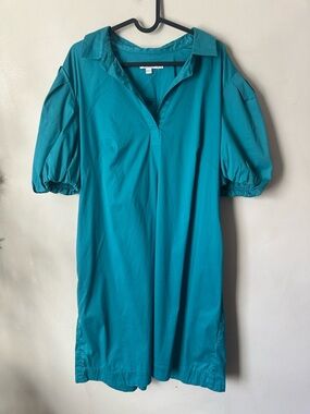 Chicos NWT Blue Green Light was Short Sleeve Shirt Dress Women's Size XL